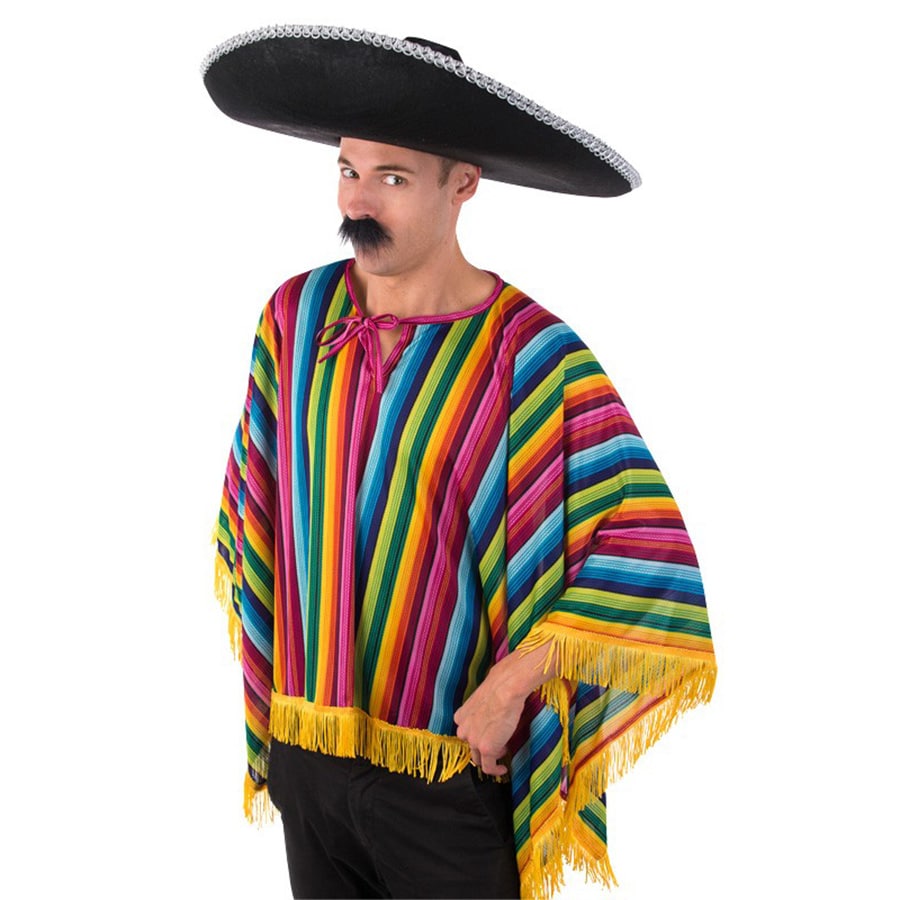Mexican Poncho Bright - Costume Cave