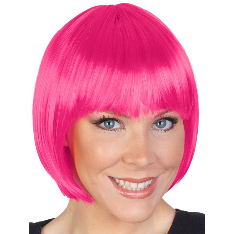 Paige Bob with Fringe Hot Pink - Costume Cave