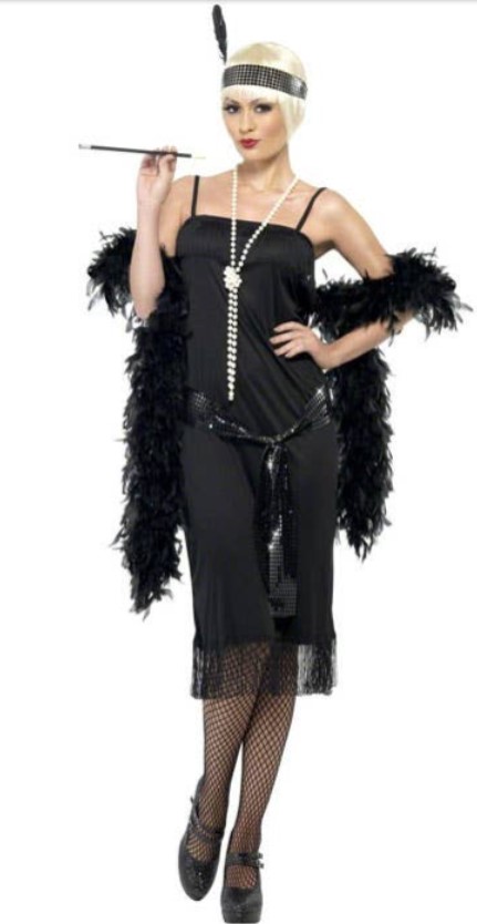 1920 Sassy Womens Simple Black